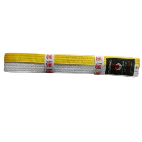 Cinturón Karate Blanco Amarillo Kamikaze