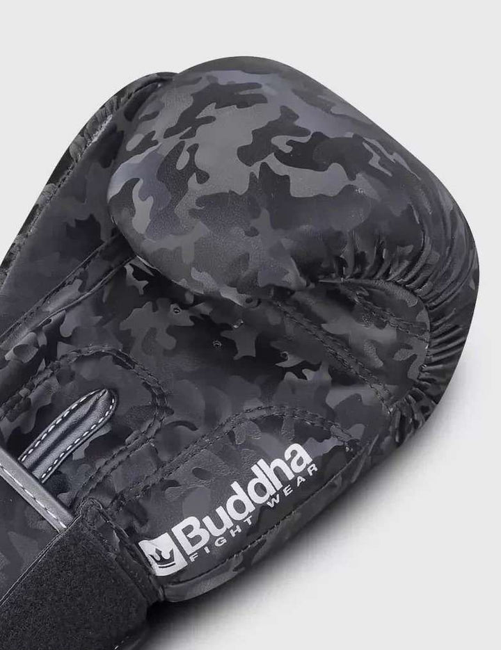 Guantes kick boxing Buddha army negro 2