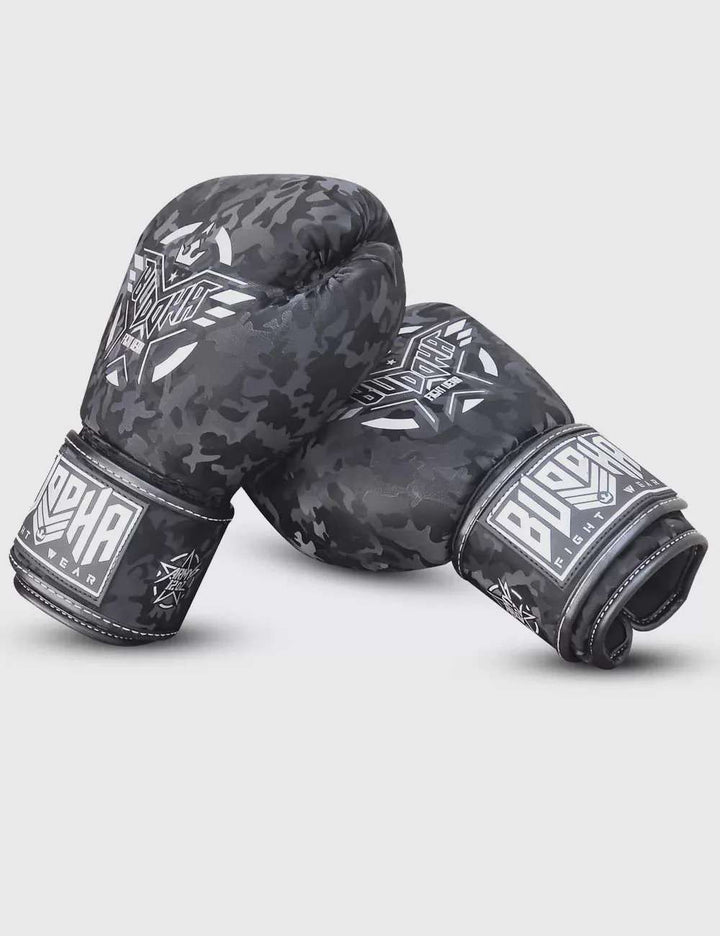 Guantes kick boxing Buddha army negro 3