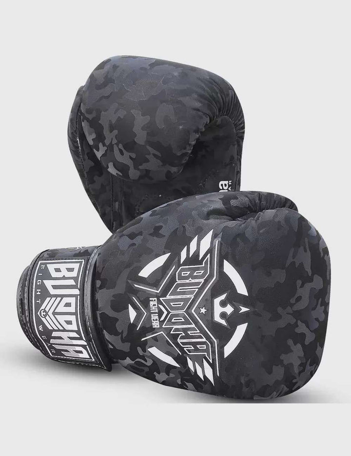 Guantes kick boxing Buddha army negro 4