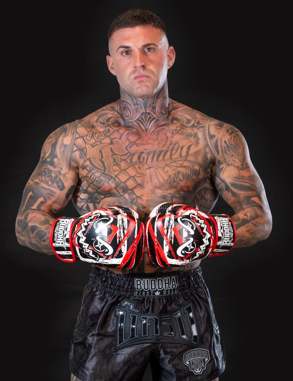 Guantes de boxeo Buddha creepy rojo 5