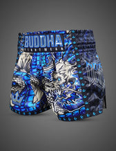 Pantalón Muay Thai Buddha Dragón Azul
