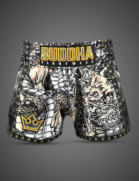 Pantalón Muay Thai Buddha Dragón Blanco