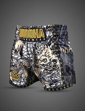 Pantalón Muay Thai Buddha Dragón Blanco