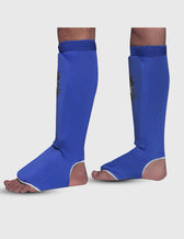 Espinilleras Muay Thai Buddha Tubulares Azul