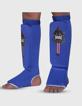 Espinilleras Muay Thai Buddha Tubulares Azul