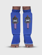 Espinilleras Muay Thai Buddha Tubulares Azul