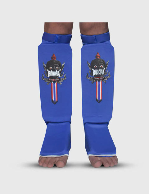 Espinilleras Muay Thai Buddha Tubulares Azul
