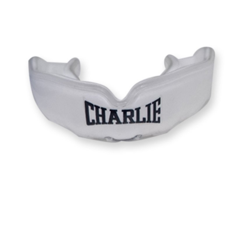 Bucal de boxeo Charlie logo blanco