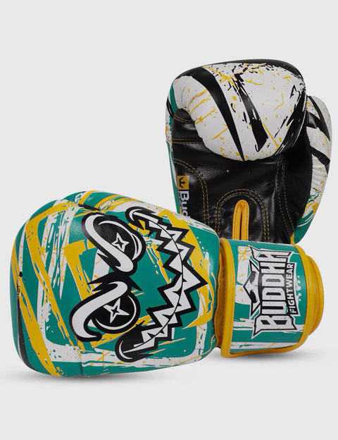 Guantes muay thai Buddha creepy verde amarillo