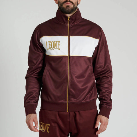 Chaqueta Leone AB314 burdeos blanca