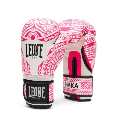 Guantes boxeo mujer Leone 1947 Haka GN329 blanco rosa