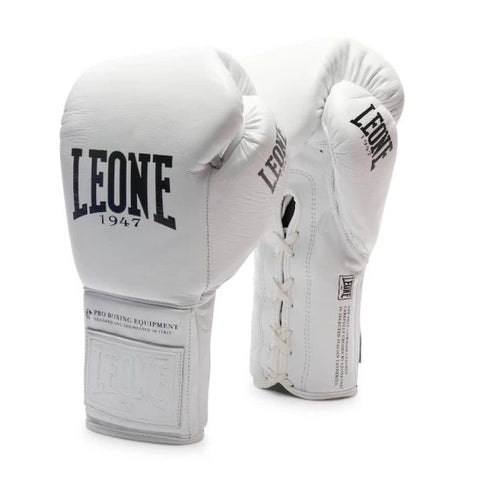 Guantes boxeo Leone 1947 GN111 The Greatest blancos cuerdas