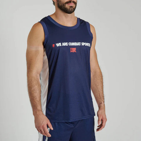 Camiseta tirantes Leone 1947 WACS ABX124 azul marino
