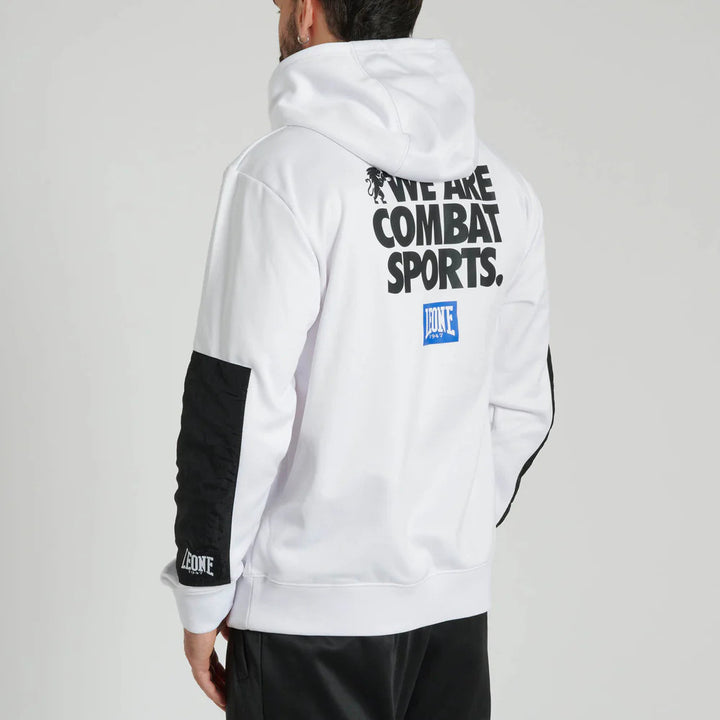 Sudadera con capucha Leone 1947 logo wacs blanca 1