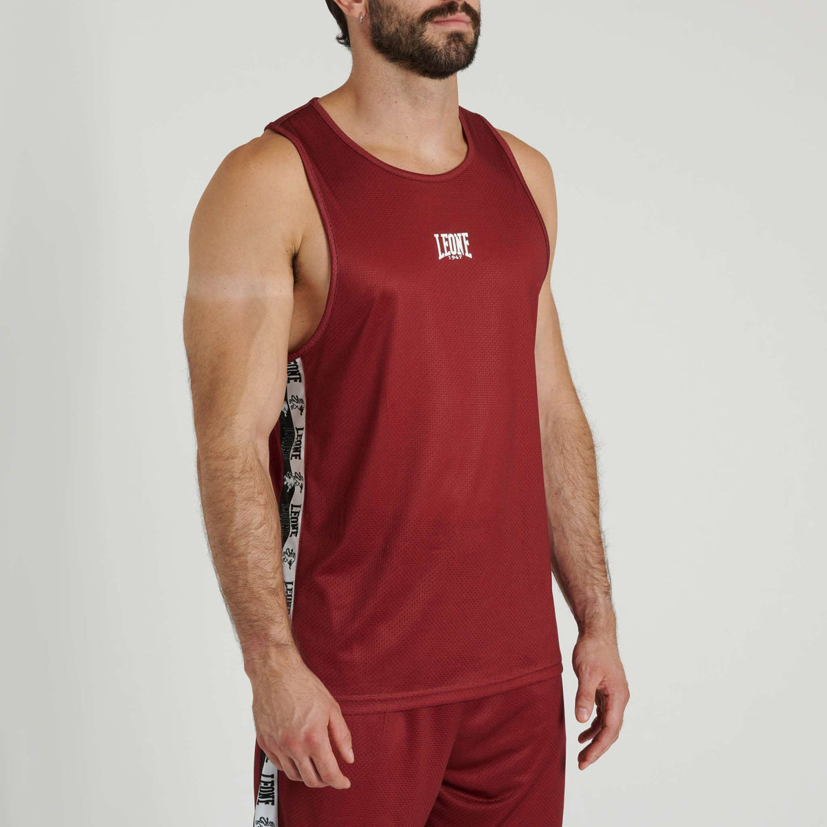 Camiseta tirantes Leone 1947 Iconic ABX401 burdeos
