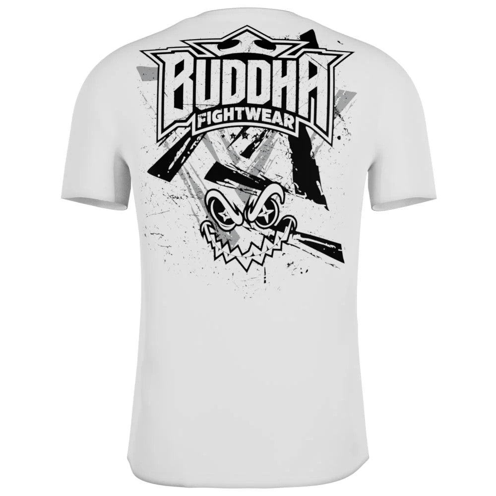 Camiseta algodón creepy Buddha blanca 1