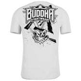 Camiseta algodón creepy Buddha blanca