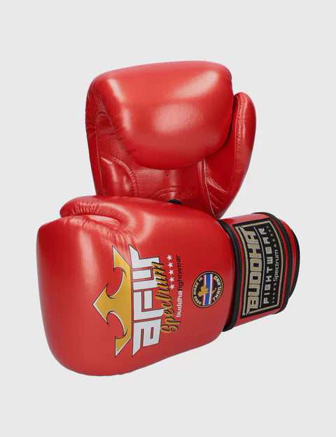 Guantes de muay thai Buddha spectrum metallic rojos