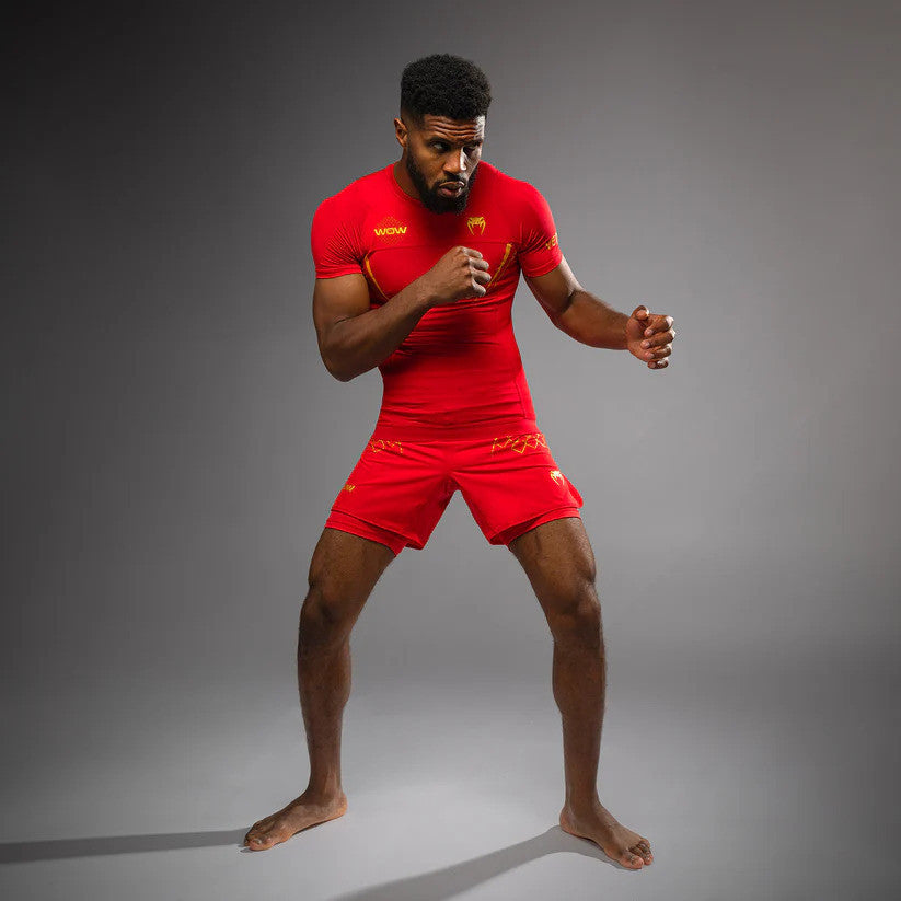 Rashguard MMA Venum wow FC red fury gold 1