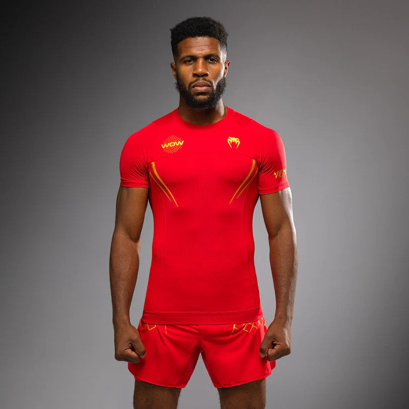 Rashguard MMA Venum wow FC red fury gold