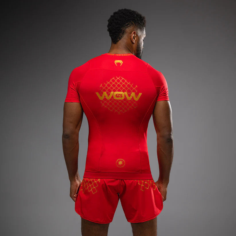 Rashguard MMA Venum wow FC red fury gold 5