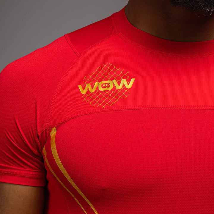 Rashguard MMA Venum wow FC red fury gold 6