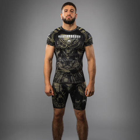 Rashguard MMA Venum invader negro beige