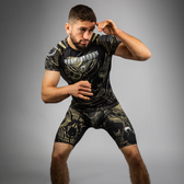 Rashguard MMA Venum invader negro beige