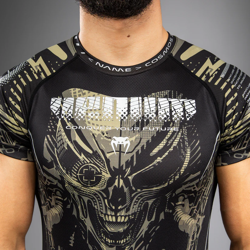 Rashguard MMA Venum invader negro beige 5