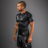 Rashguard BJJ Venum nexus negro plata