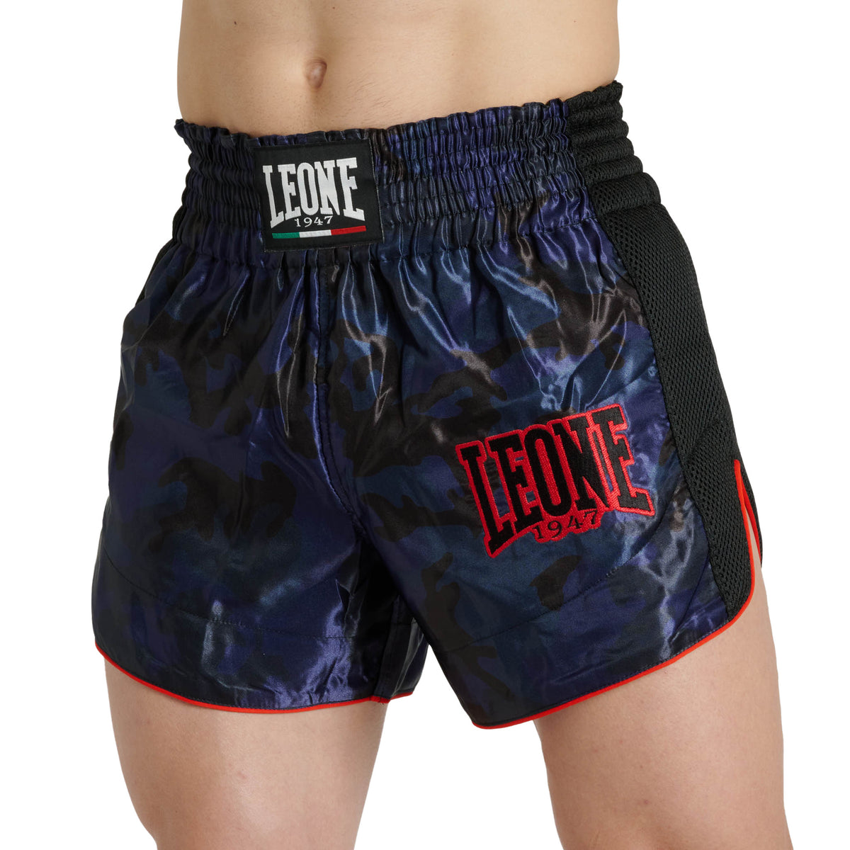 Pantalones cortos kick & thai Leone 1947 camo fight azul