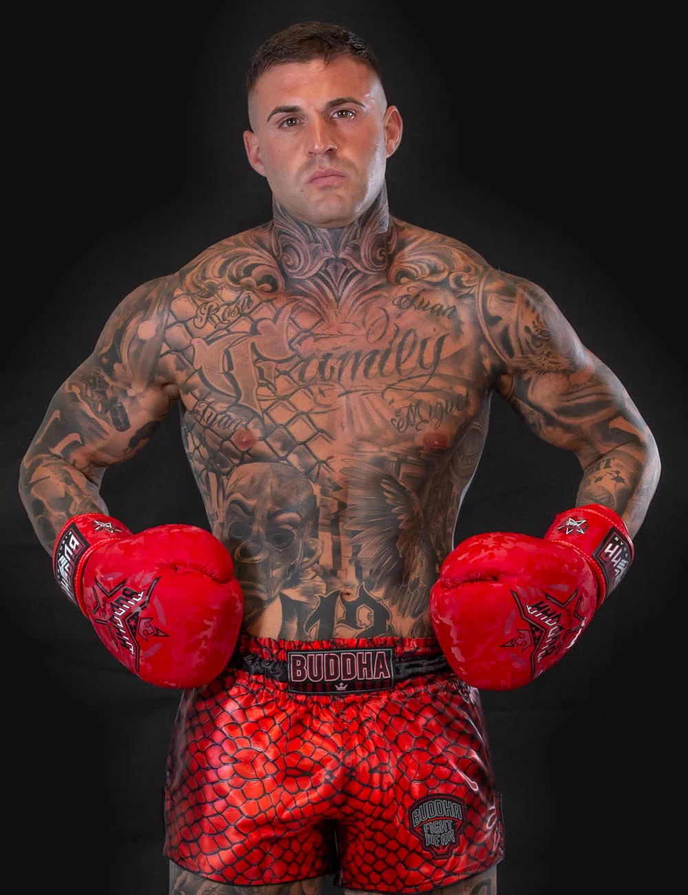 Pantalón muay thai Buddha colorstrike red snake 4
