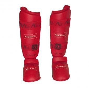 Espinilleras de karate Arawaza roja WKF