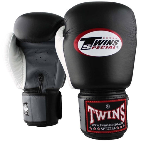 Guantes muay thai Twins BGVL4 Negro Gris