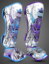 Espinilleras Muay Thai Buddha Luzbel Blancas