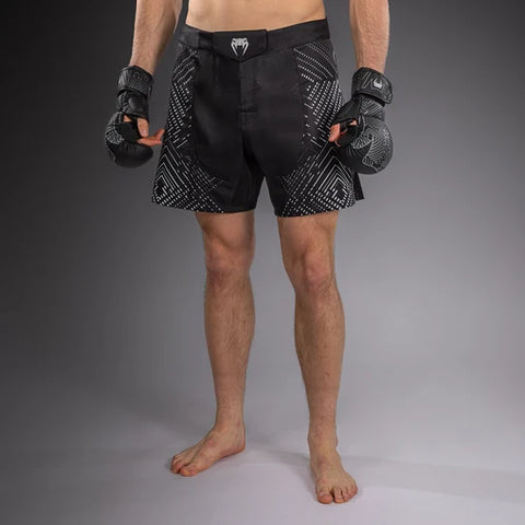 Fightshorts Venum Fury Negro Gris Plata