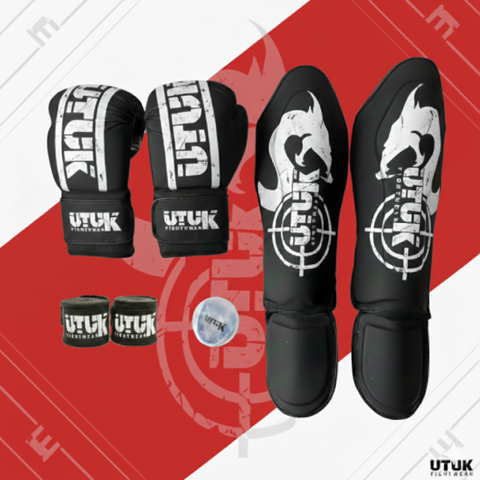 Pack Utuk muay thai Hunter negro blanco