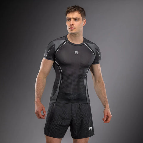 Rashguard Manga corta Venum Stealth black white