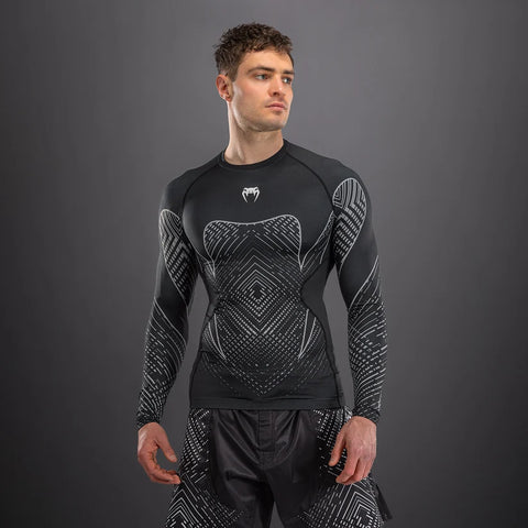 Rashguard Manga larga Venum Midnight Fury Negro Gris