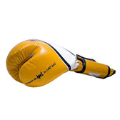 Guantes de muay thai NKL alpha amarillo blanco