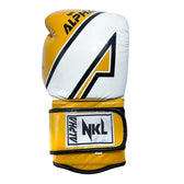 Guantes de muay thai NKL alpha amarillo blanco