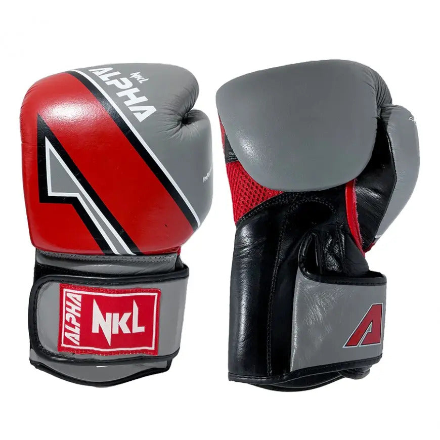 Guantes de boxeo NKL alpha gris rojo