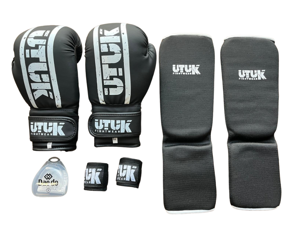 Pack muay thai Utuk infantil training Negro blanco