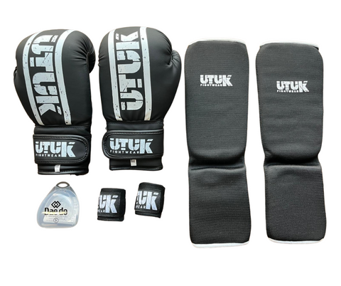 Pack muay thai Utuk infantil training Negro blanco