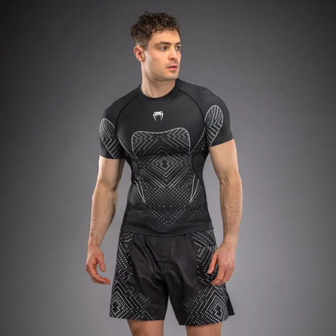 Rashguard Manga corta Venum Midnight Fury Negro Gris