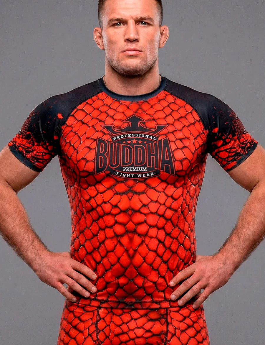 Rashguard BJJ Buddha Snake Red